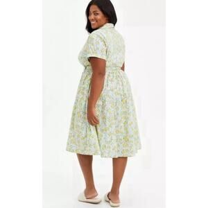 Torrid x Disney Tinkerbell Teal Belted Midi Whimsical Shirtdress NWT Sz 20